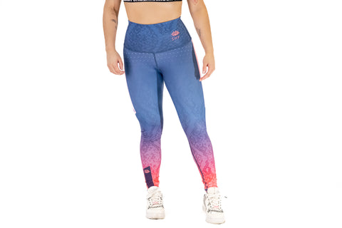 Purple & Pink Abstract Sports Leggings